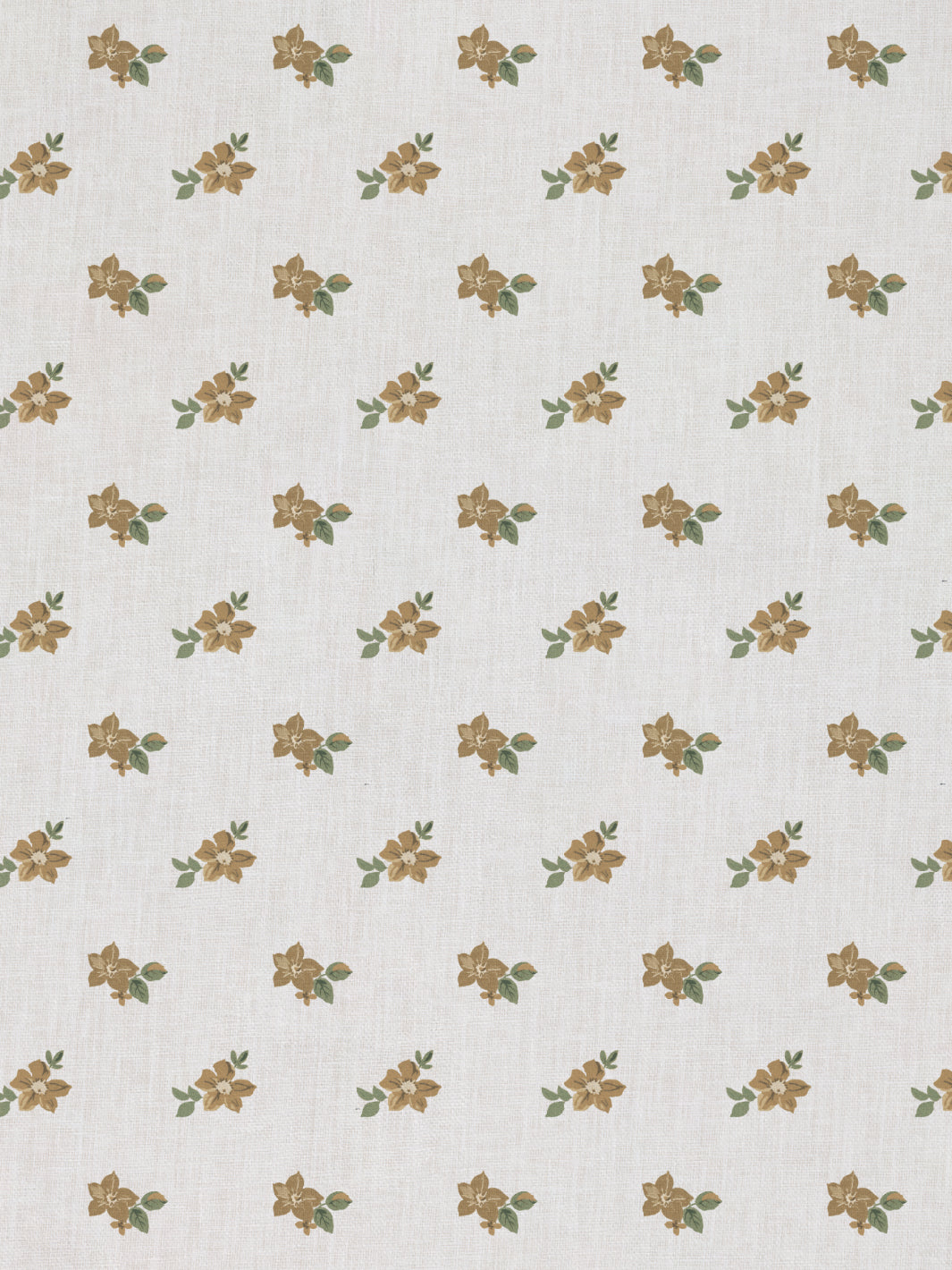 anna floral linen fabric by nathan turner gold green