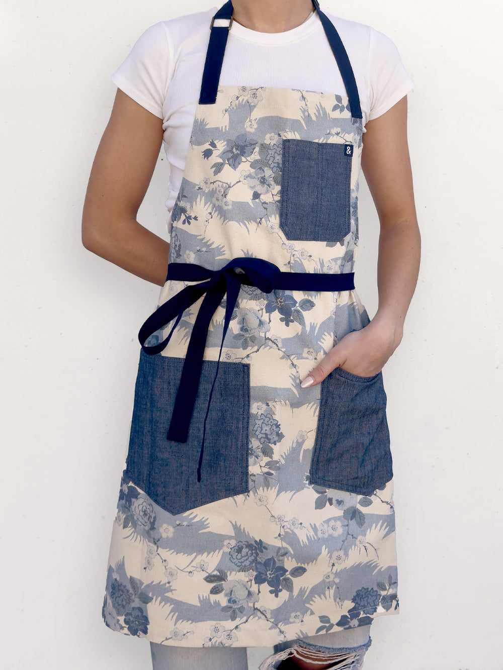 dora chintz apron by nathan turner x hedley bennett blue