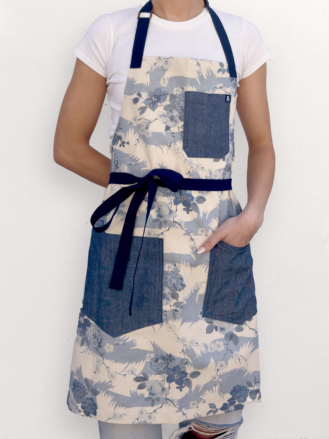 dora chintz apron by nathan turner x hedley bennett blue