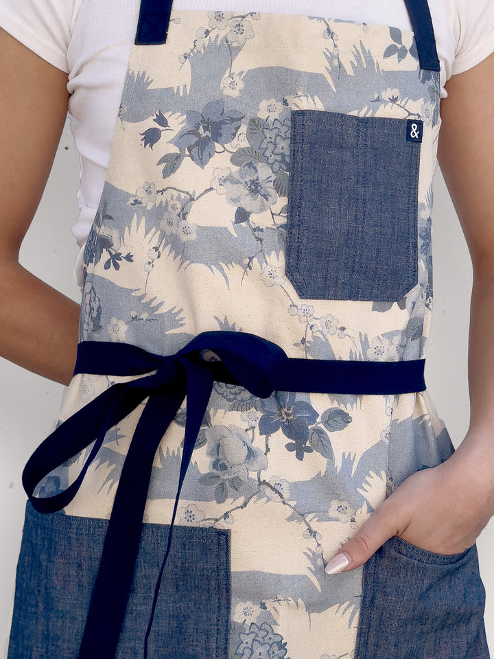 dora chintz apron by nathan turner x hedley bennett blue