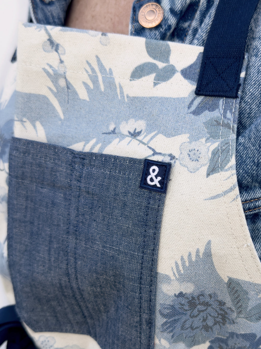 dora chintz apron by nathan turner x hedley bennett blue