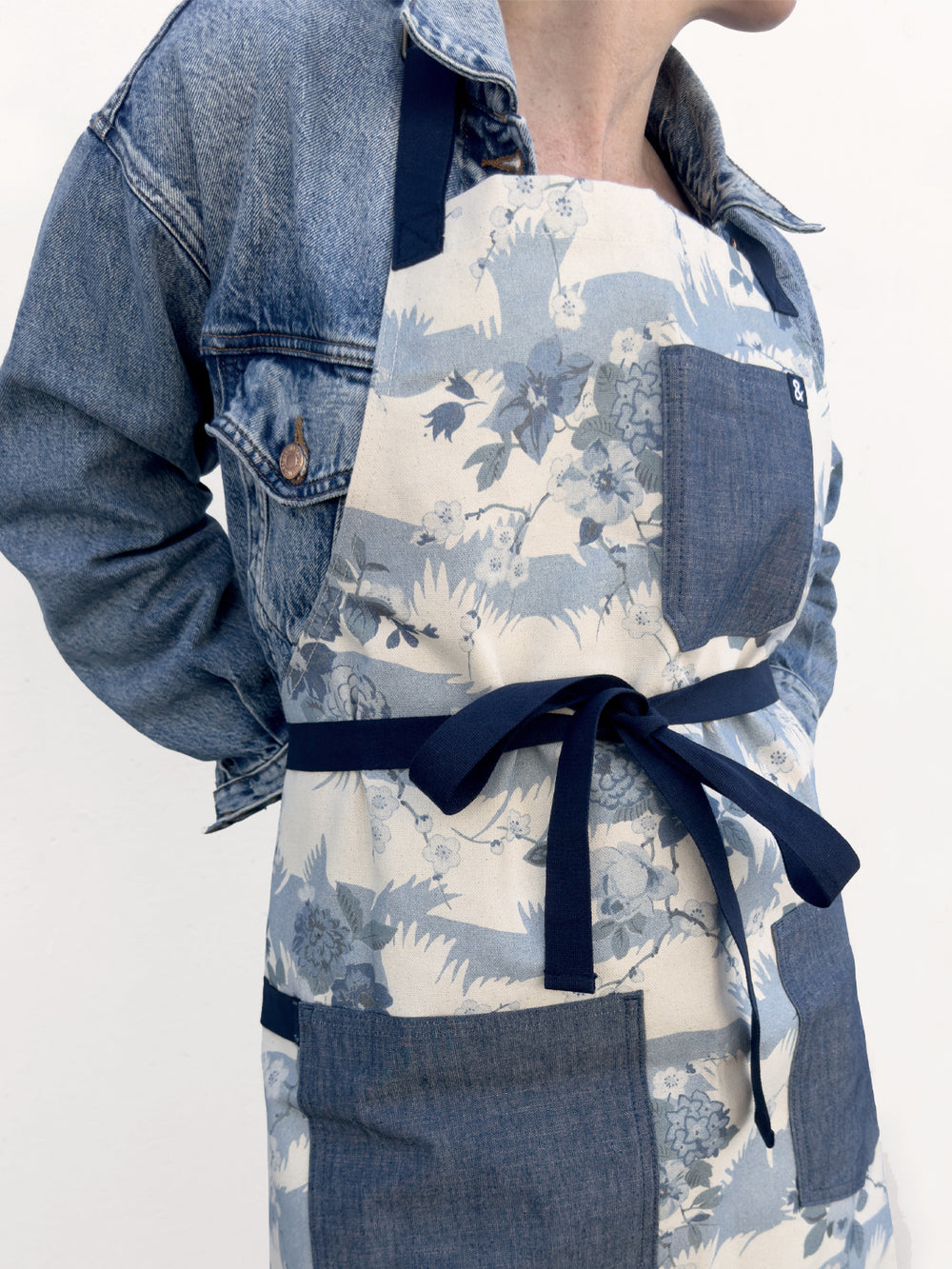 dora chintz apron by nathan turner x hedley bennett blue