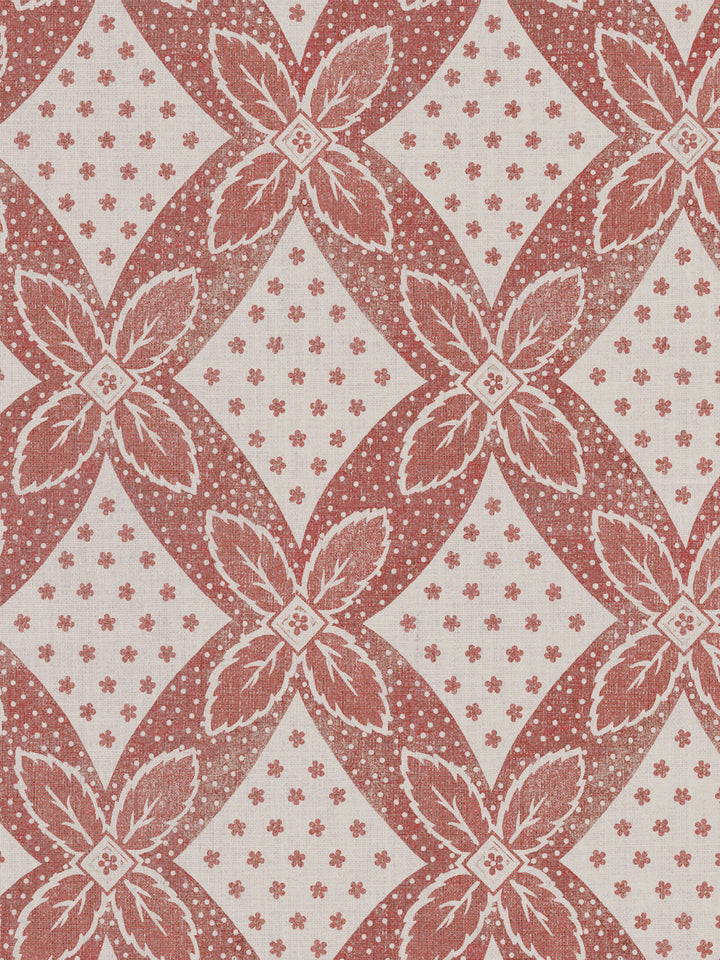 'Arthur' Flax Linen Fabric by Nathan Turner - Antique Red