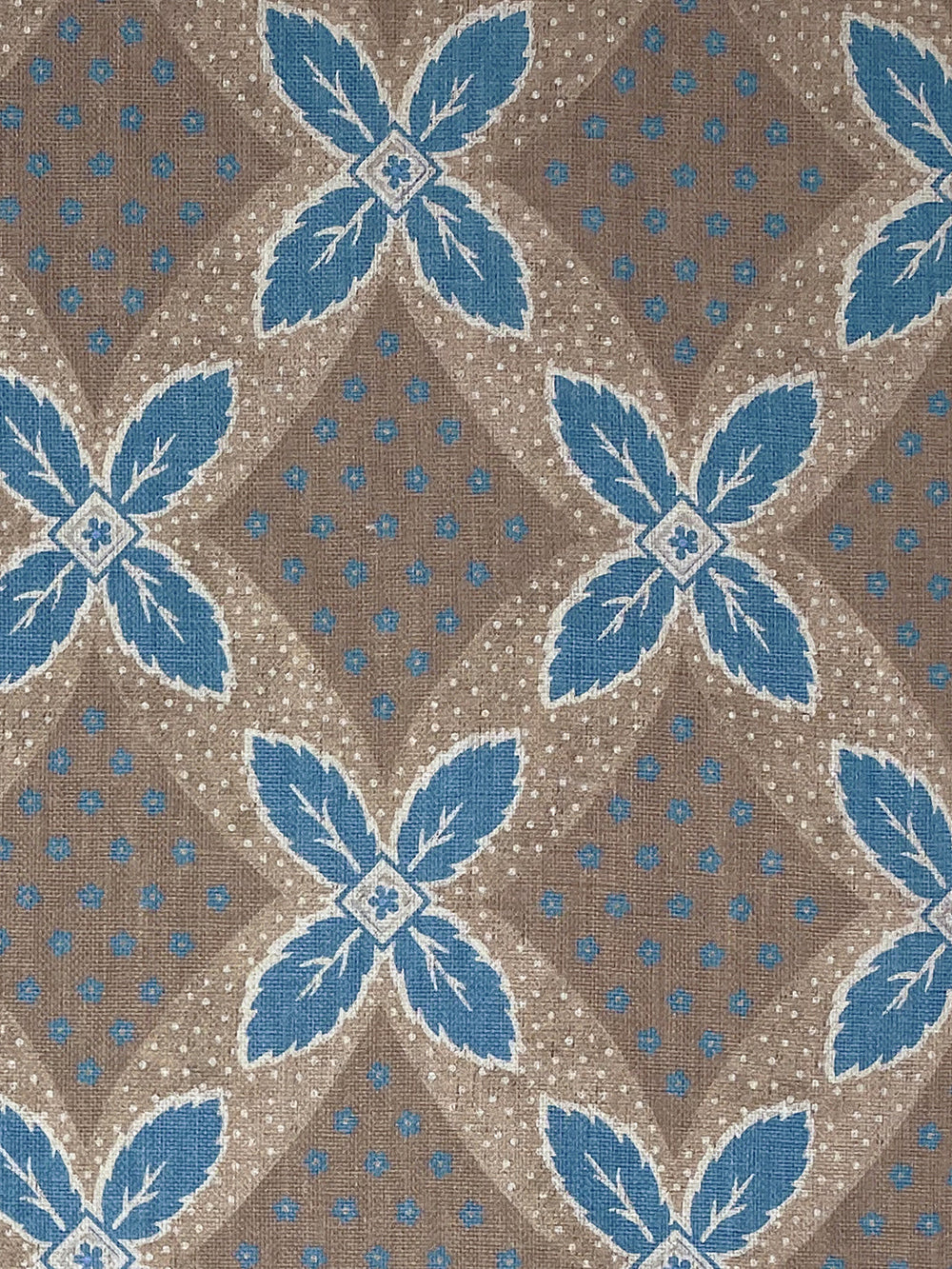 arthur linen fabric by nathan turner blue on brown