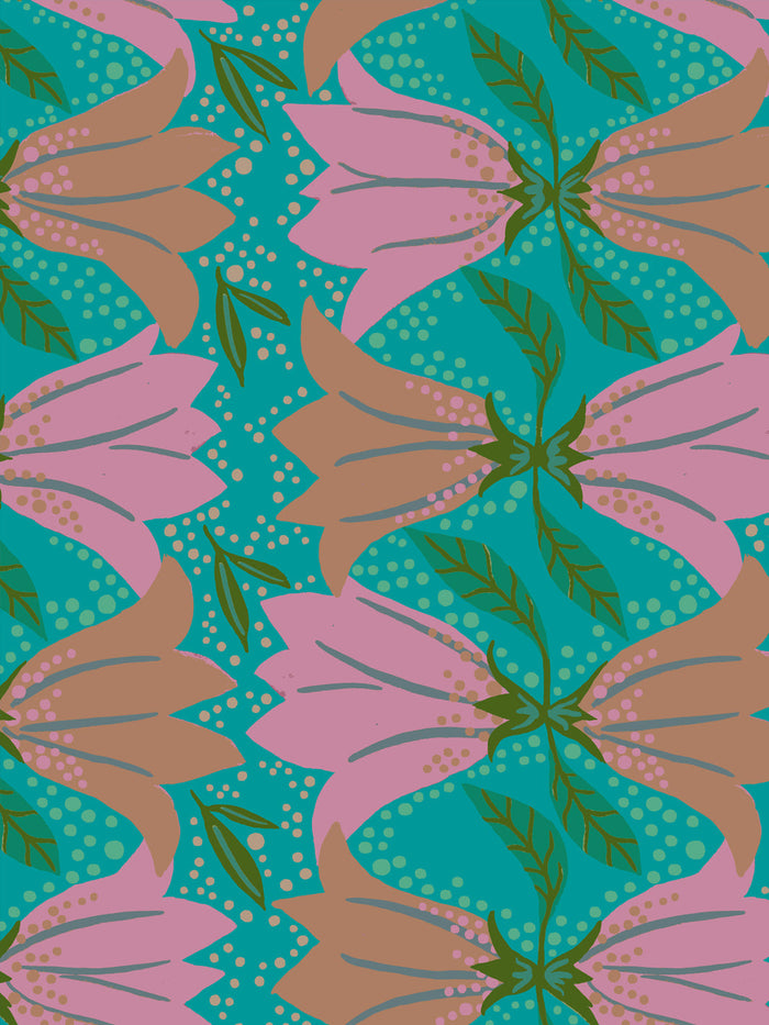 'Astrid' Wallpaper by Sarah Jessica Parker - Mulberry Teal