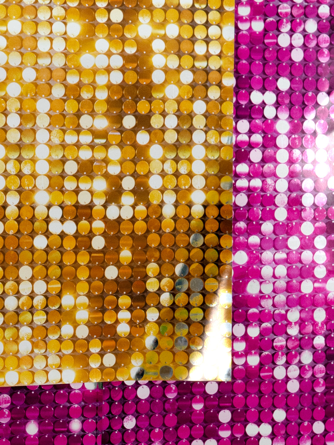 'Barbie™ Sequin' Wallpaper by Barbie™ - Gold on Silver Mylar