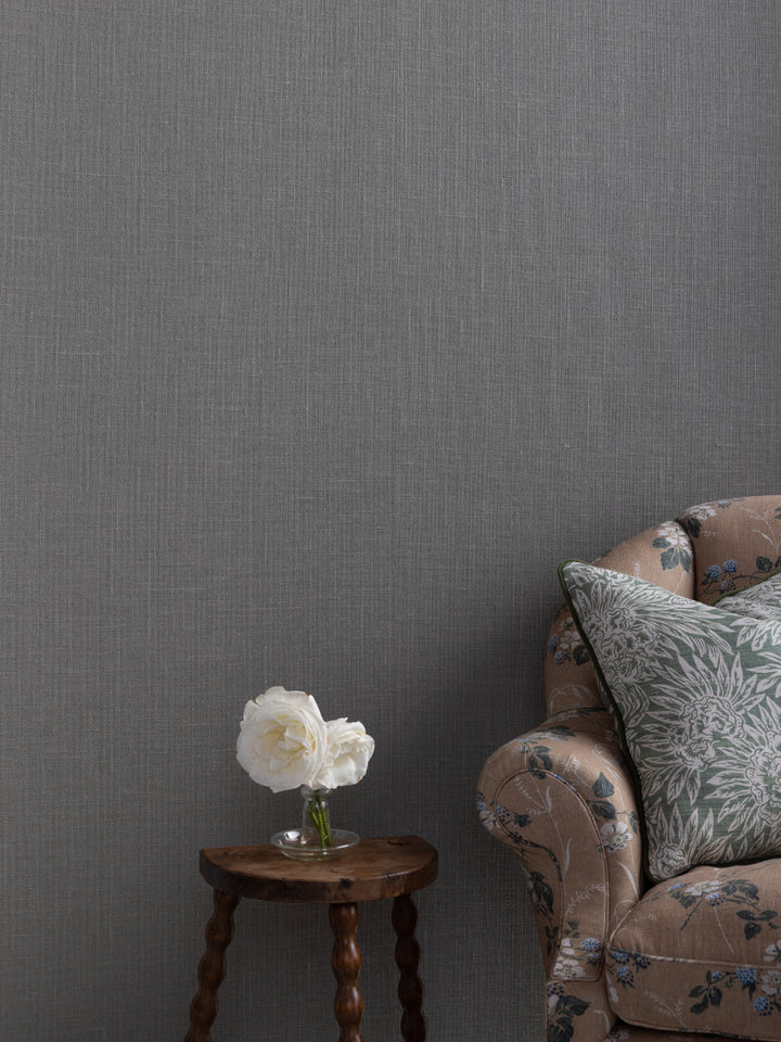 burlap grasscloth wallpaper in tweed