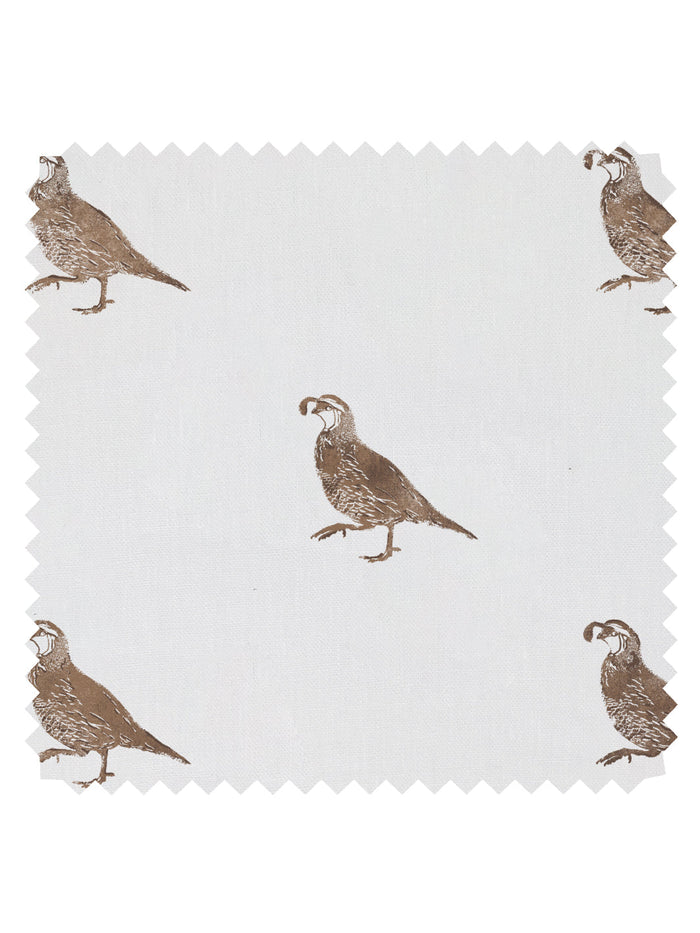 'California Quail' Linen Fabric by Nathan Turner - Brown