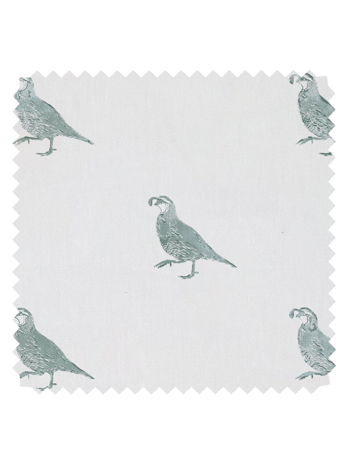 'California Quail' Linen Fabric by Nathan Turner - Sage