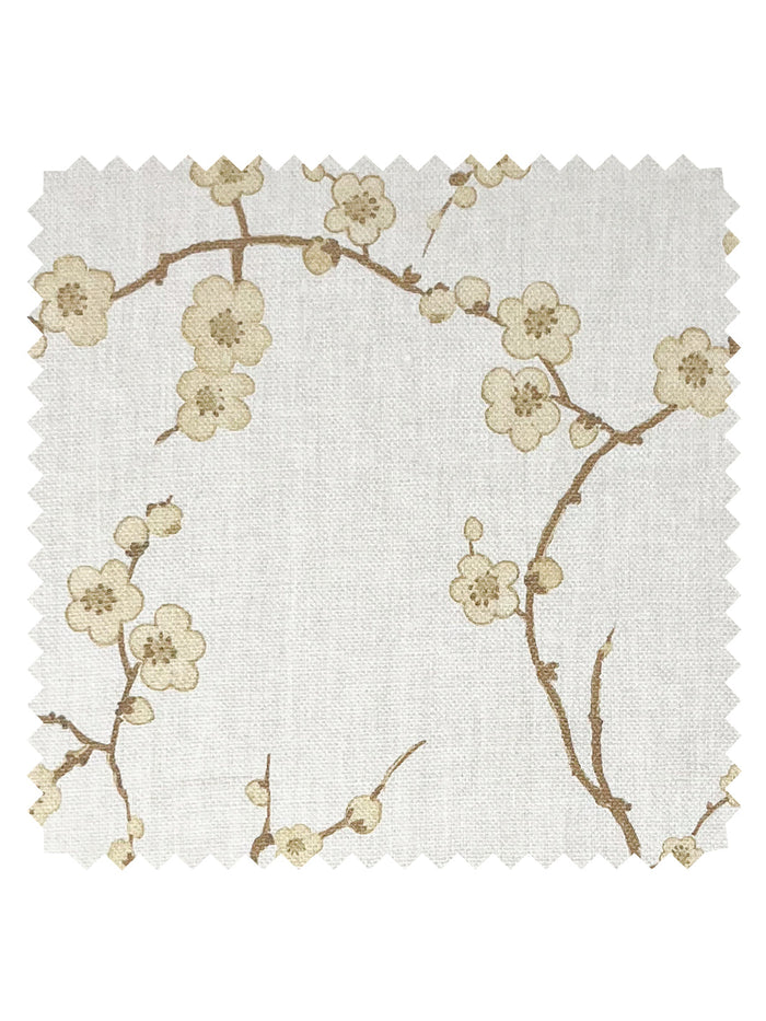 'Cherry Blossom' Linen Fabric by Nathan Turner - Gold