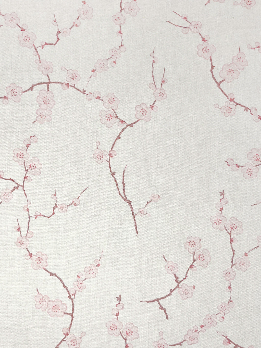 cherry blossom linen fabric by nathan turner pink