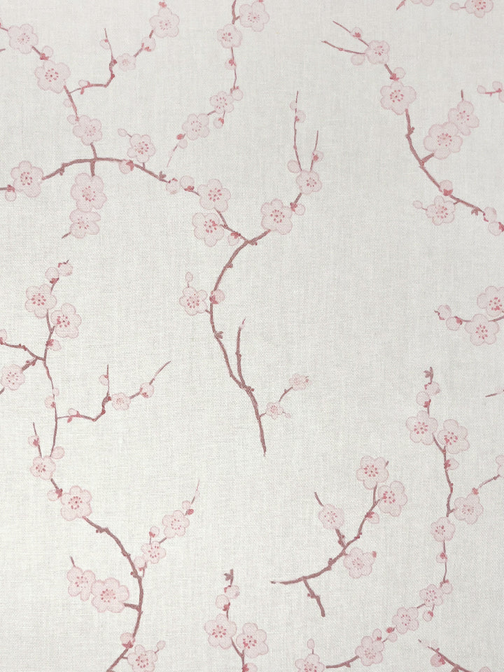 cherry blossom linen fabric by nathan turner pink