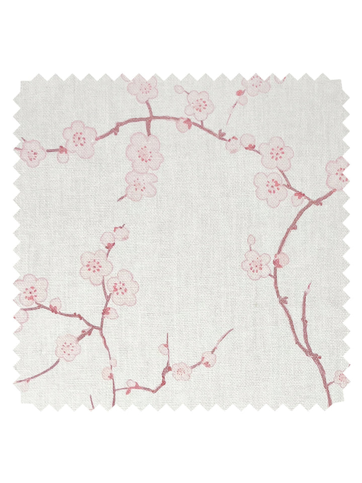 cherry blossom linen fabric by nathan turner pink