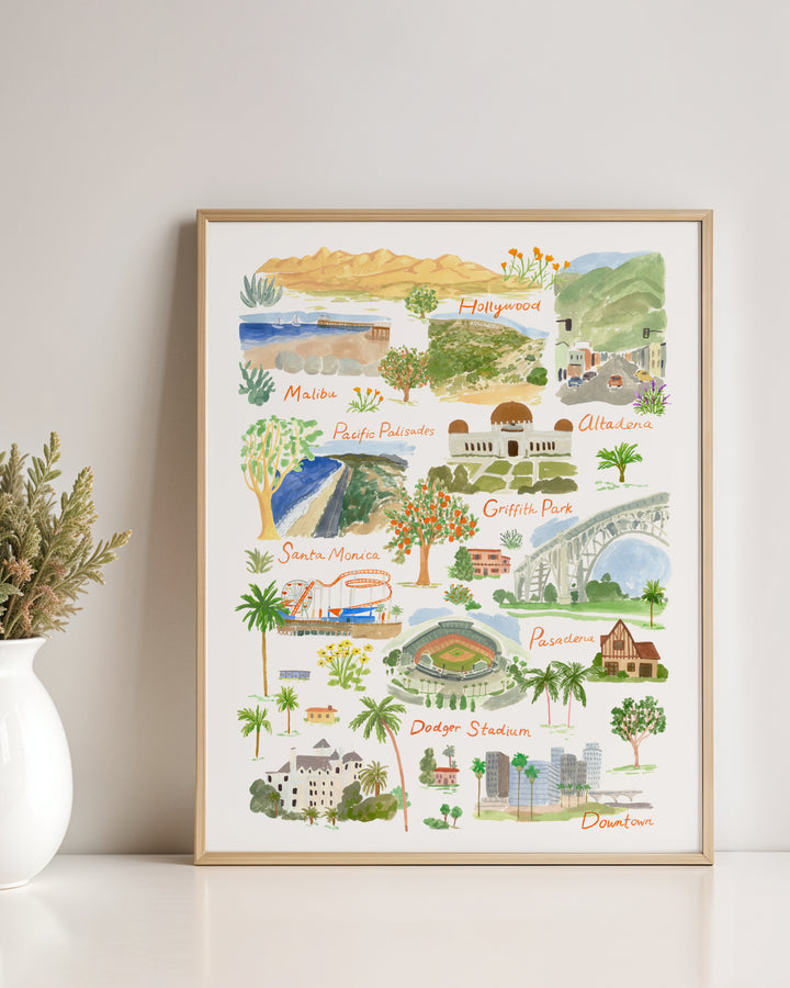 LA Landmarks Art Print