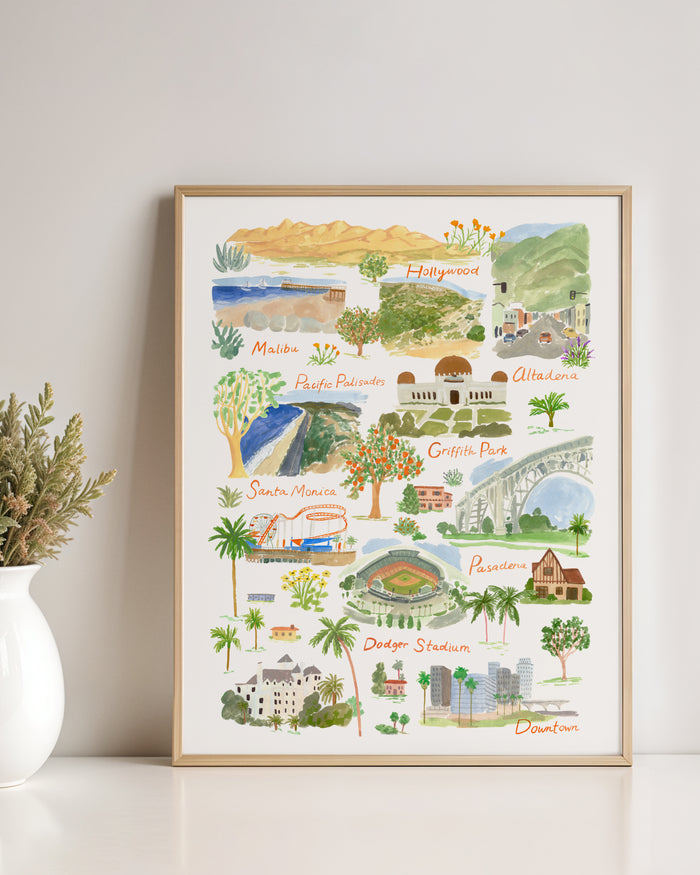 LA Landmarks Art Print