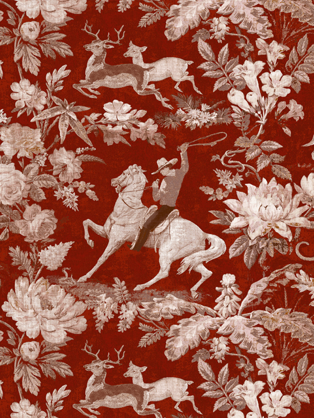 'Cowboy Toile' Wallpaper by Nathan Turner - Antique Red