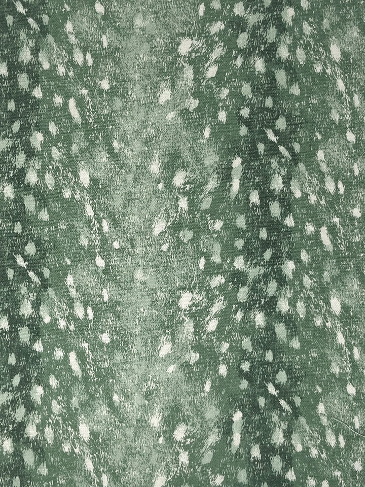 deer linen fabric by nathan turner green