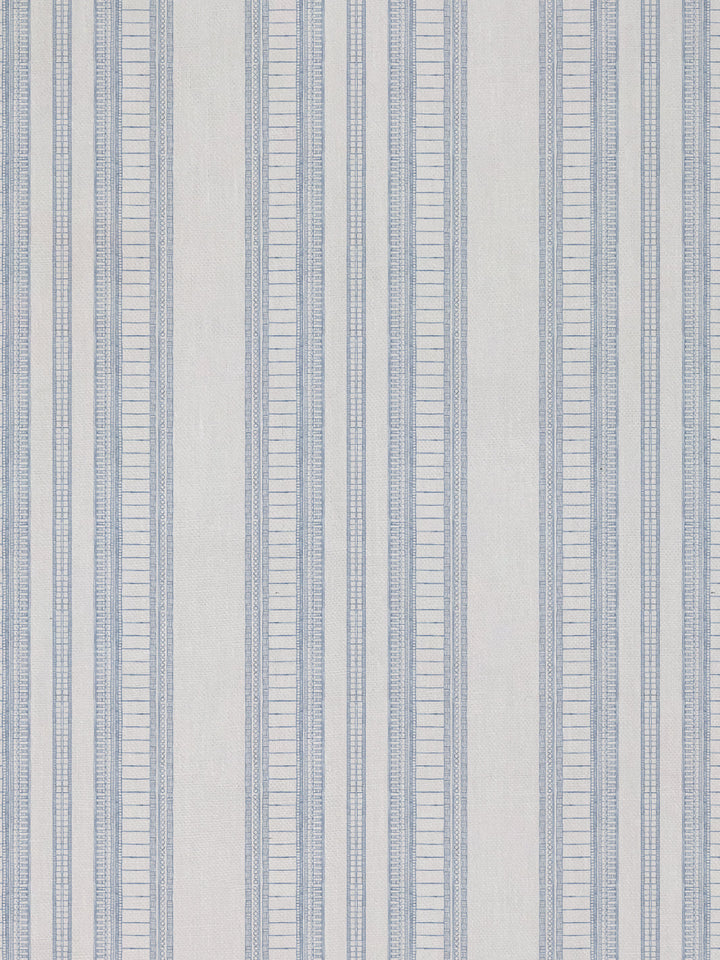 doodle stripe linen fabric by nathan turner blue