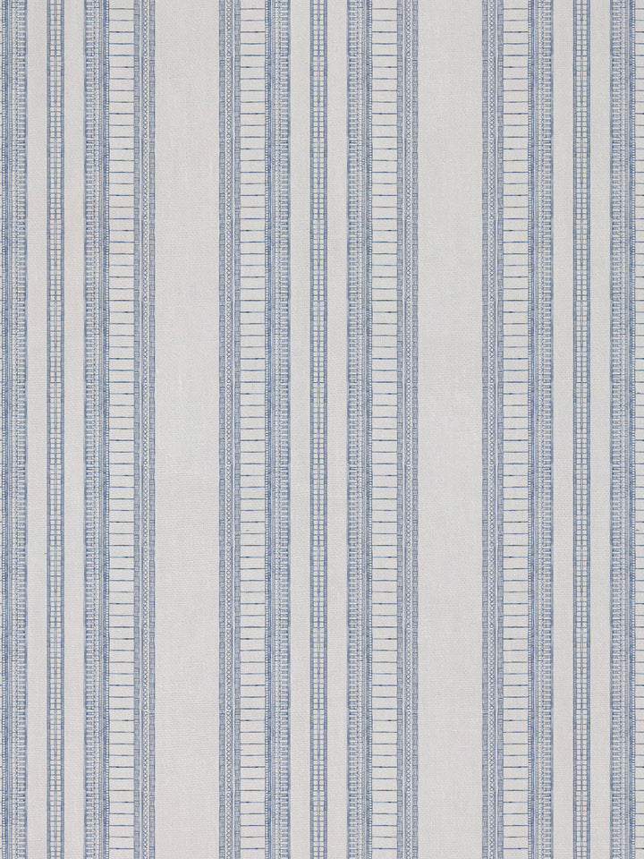 doodle stripe linen fabric by nathan turner dark blue