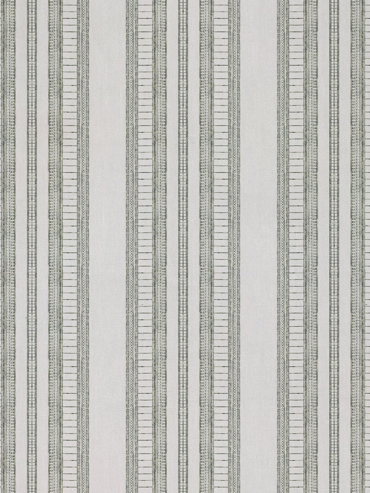 doodle stripe linen fabric by nathan turner green