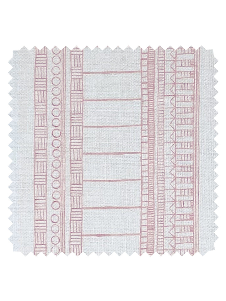 doodle stripe linen fabric by nathan turner pink