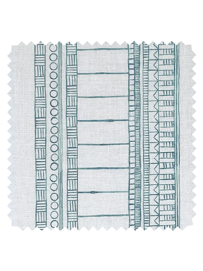 'Doodle Stripe' Linen Fabric by Nathan Turner - Sage