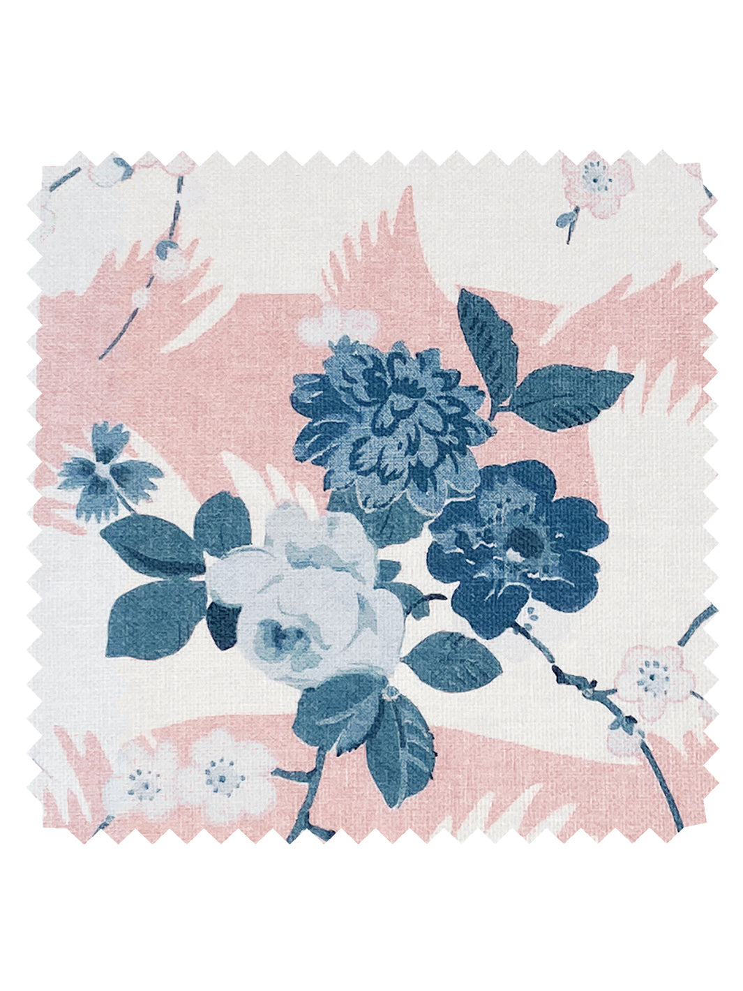 Dora Chintz' Linen Fabric by the Yard by Nathan Turner - Shell Blue