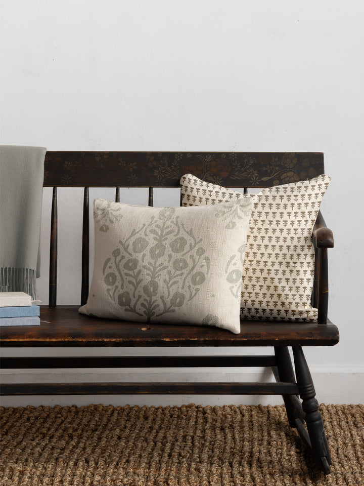 eleanor linen fabric by sugar paper silver sage on white