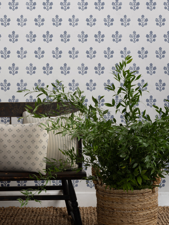 'Ensley Large (White Ground)' Wallpaper by Sugar Paper - Slate