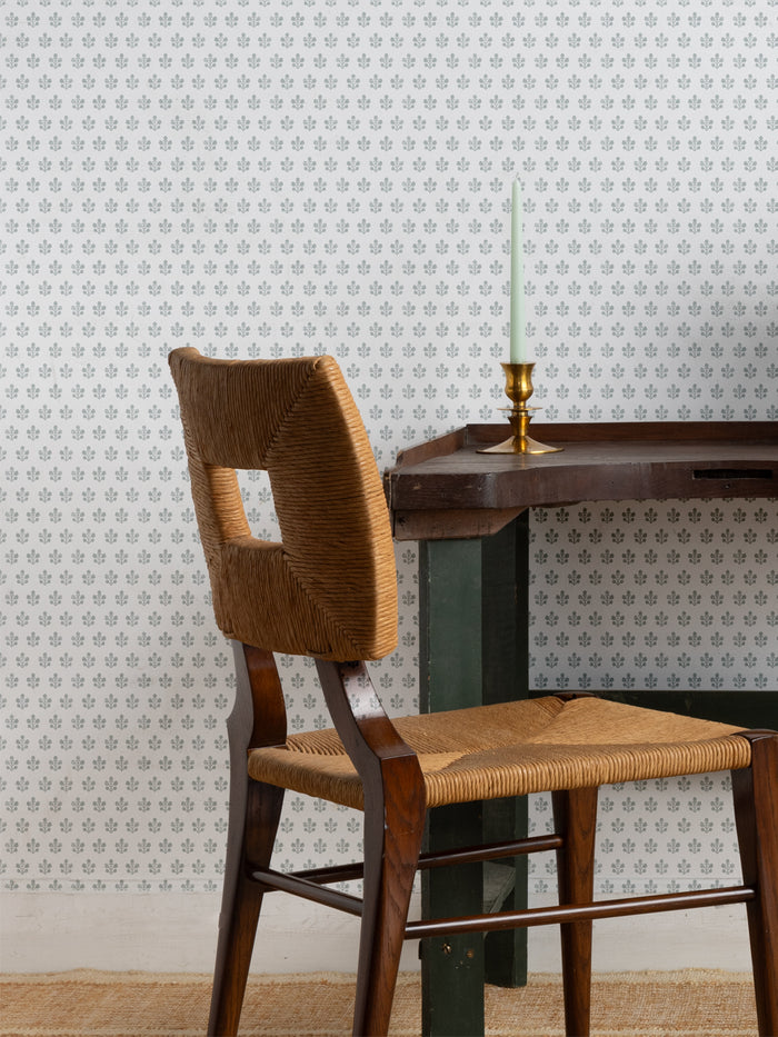'Ensley Petite (White Ground)' Wallpaper by Sugar Paper - Silver Sage