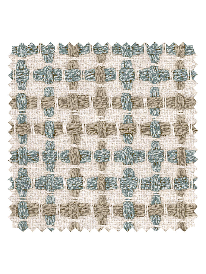 'Helen' Linen Fabric by Nathan Turner - Seafoam Tan