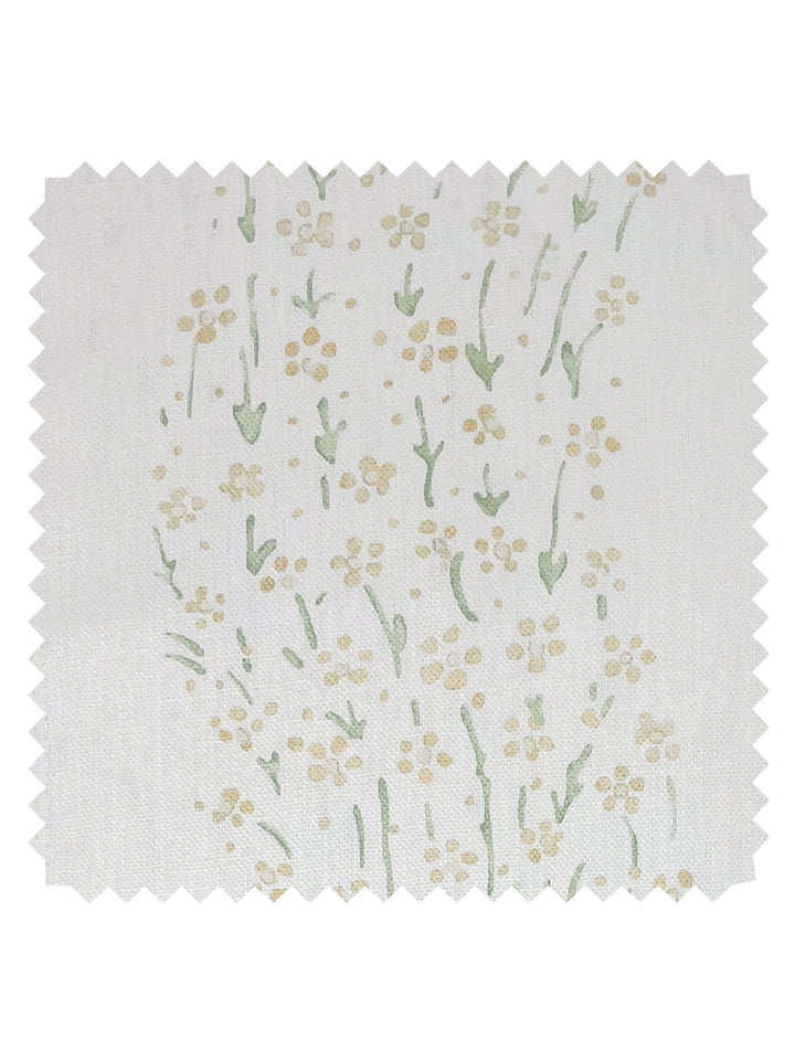 hillhouse floral disty wave linen fabric by nathan turner gold green