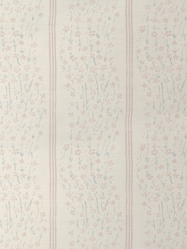 hillhouse floral disty wave grasscloth wallpaper by nathan turner blue pink