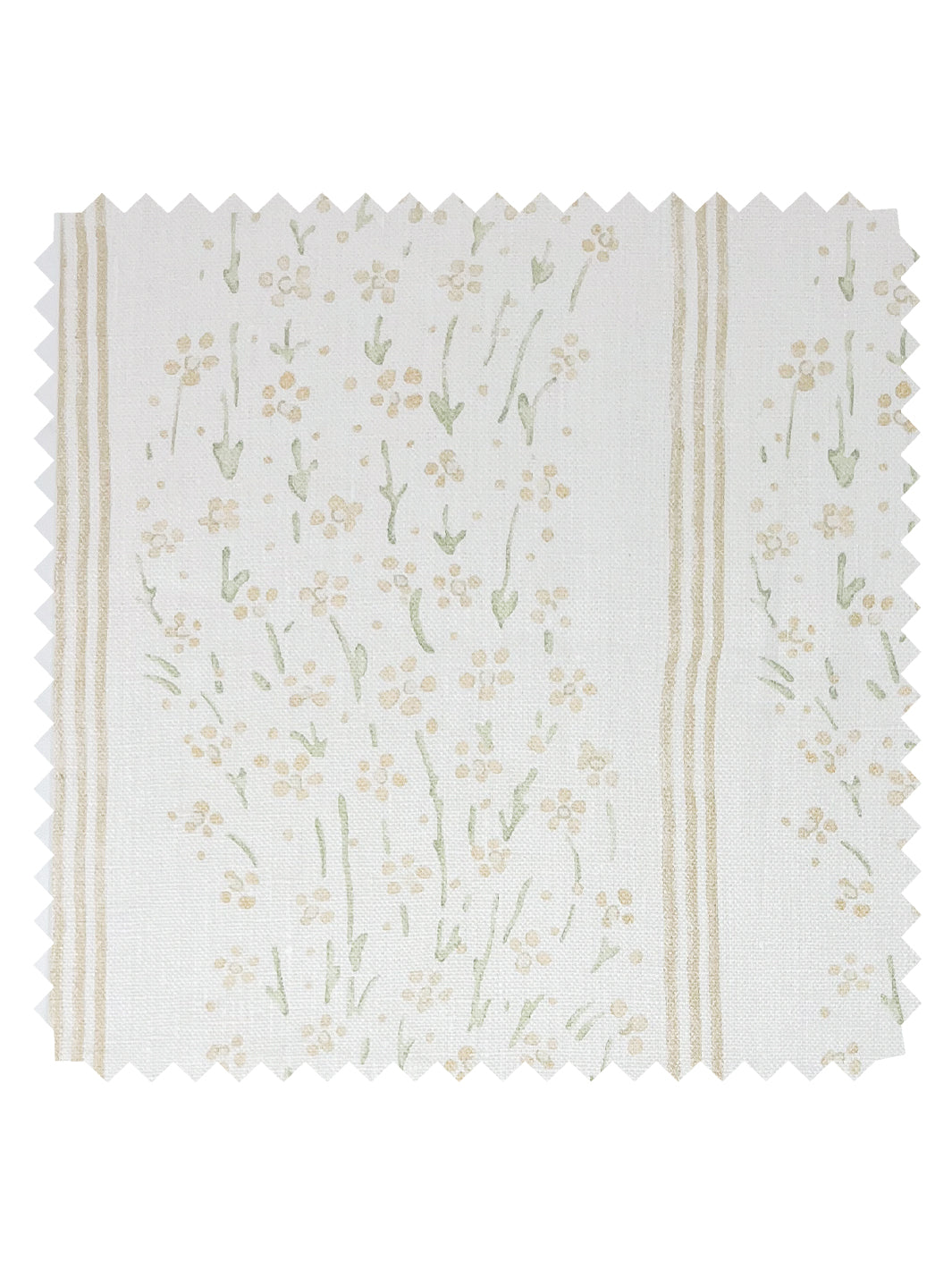 hillhouse floral disty wave stripe linen fabric by nathan turner gold green