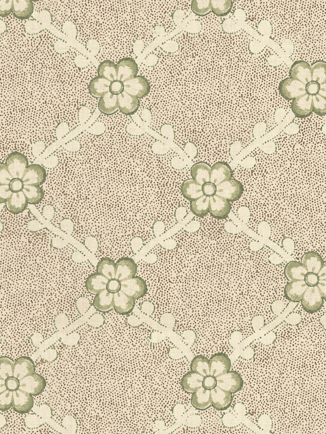 'Lucia' Tea Stained Linen Fabric by Nathan Turner - Brown Green