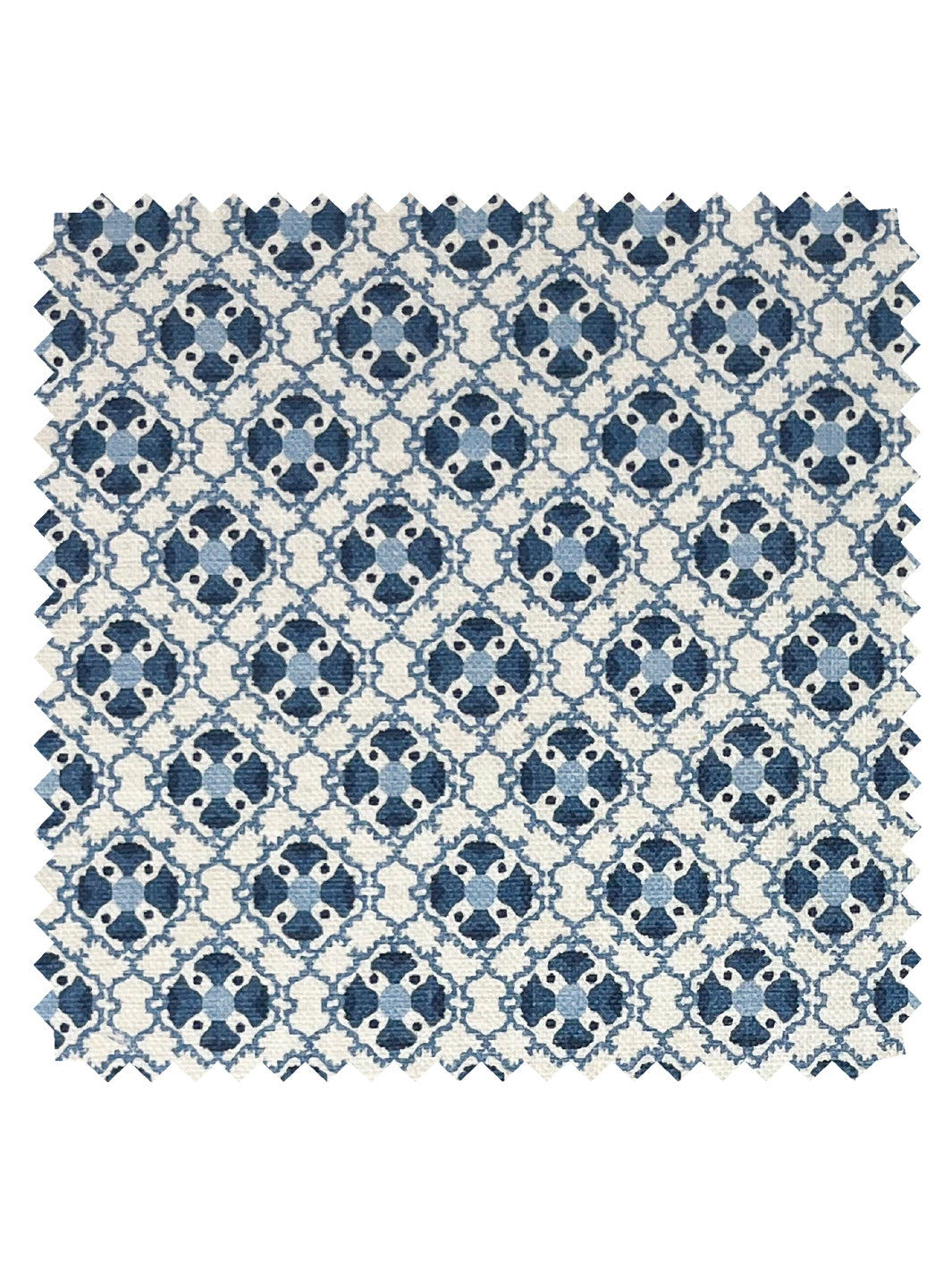 medallion allover linen fabric by nathan turner darker blue