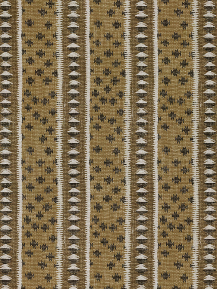 northstar stripe linen fabric by nathan turner gold brown