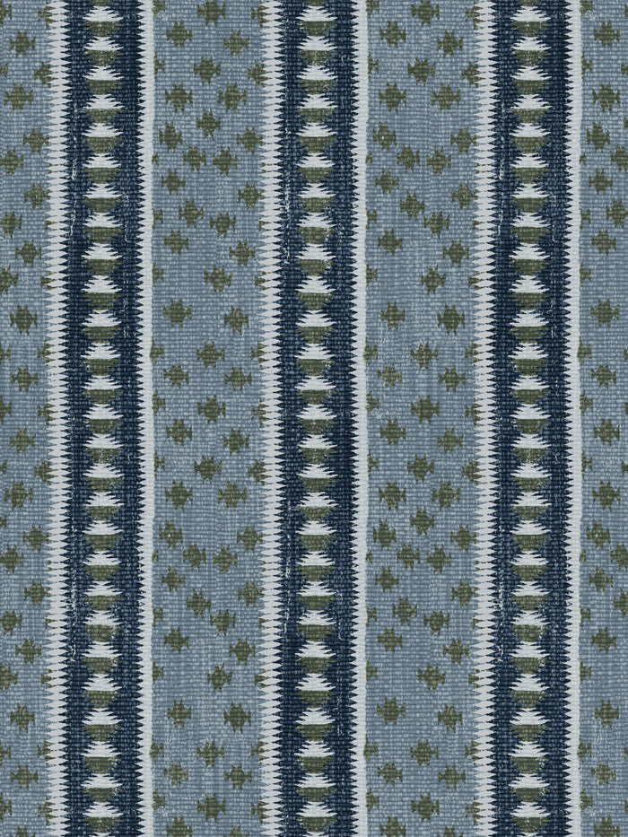 'Northstar Stripe' Wallpaper by Nathan Turner - Blue / Army Green