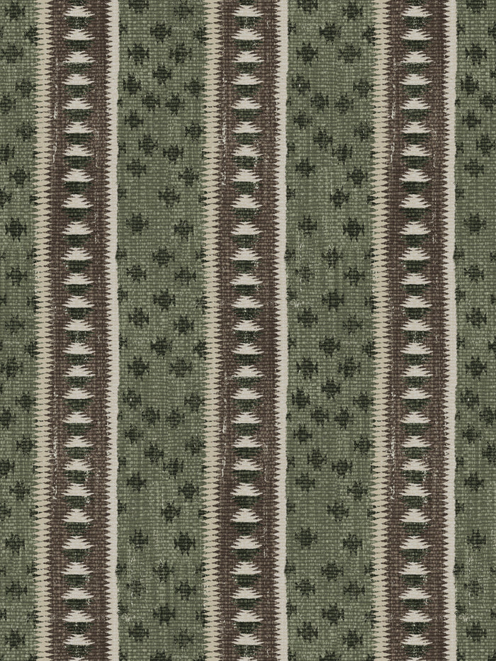 'Northstar Stripe' Wallpaper by Nathan Turner - Moss Brown