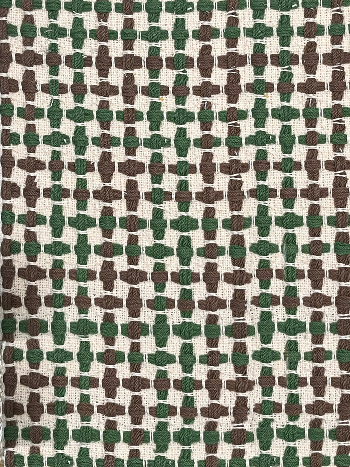 pinegrove cotton fabric by nathan turner green brown 2