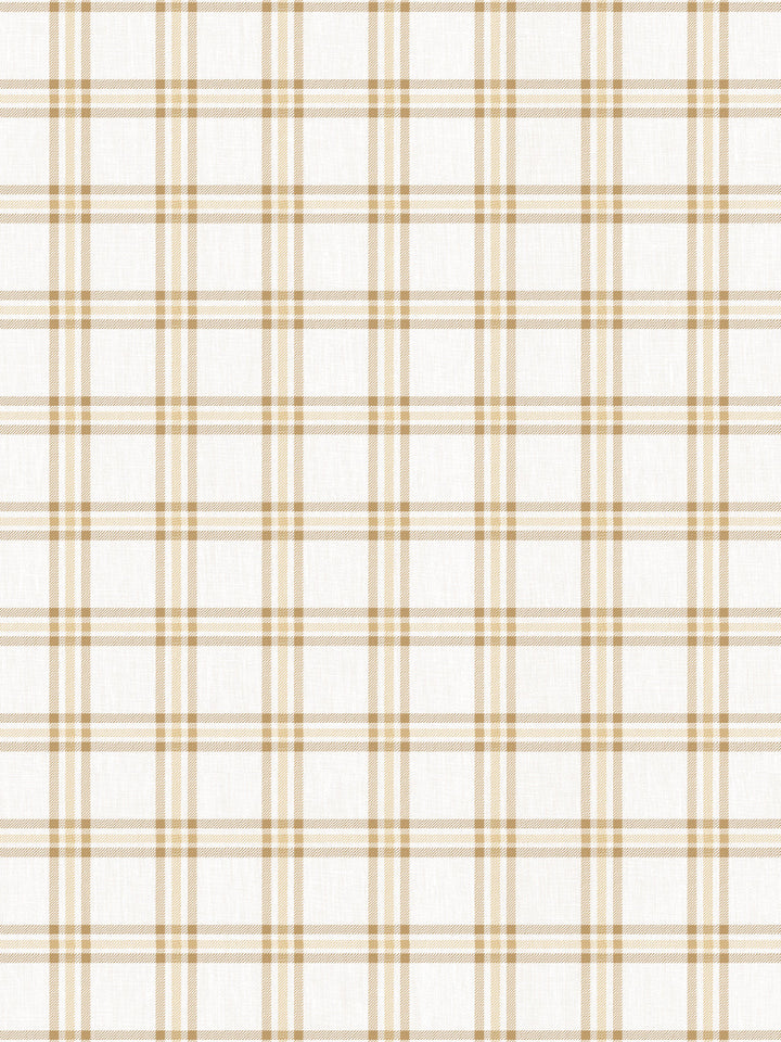 rodgers plaid linen fabric by nathan turner gold