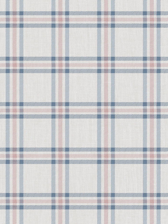 'Rogers Plaid' Wallpaper by Nathan Turner - Blue Pink