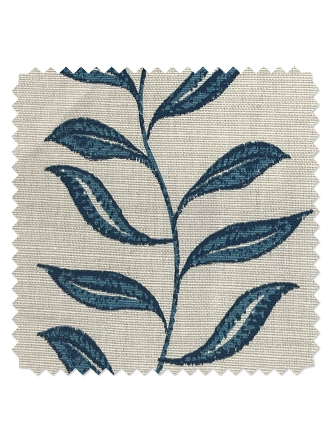 seneca hand printed linen fabric by nathan turner dark blue
