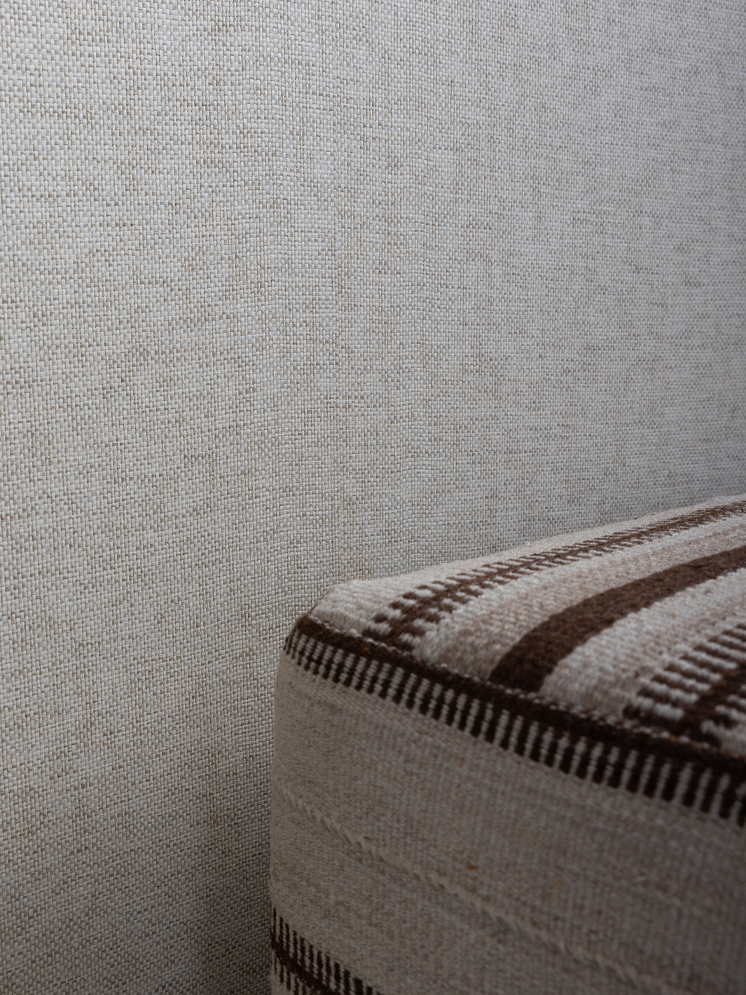 stitch two tone grasscloth wallpaper in sesame cream