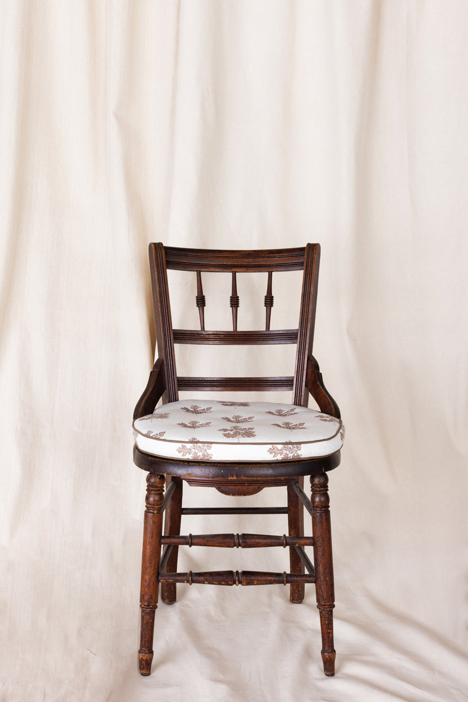 valley oak leaf linen fabric by nathan turner brown