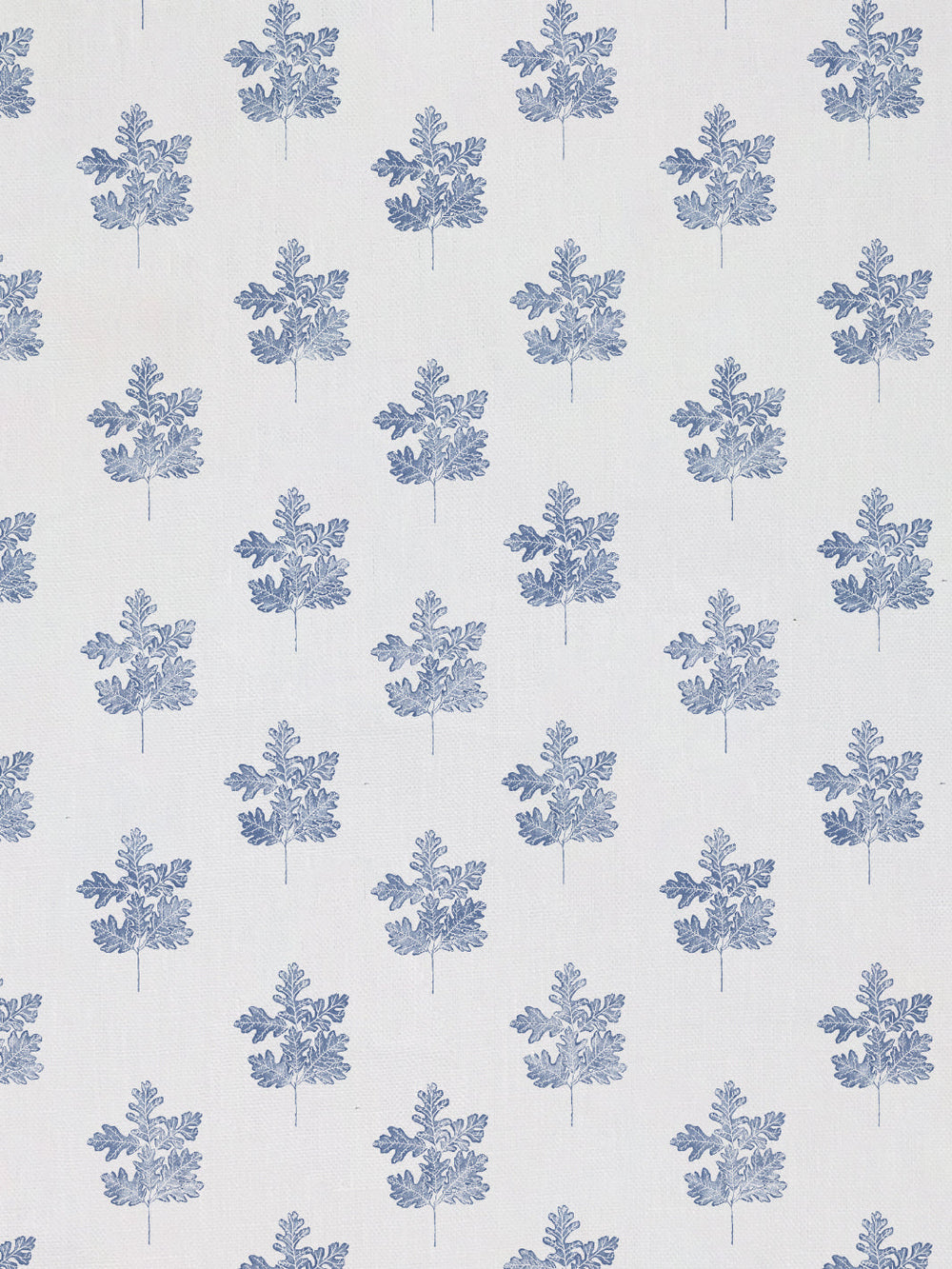 valley oak leaf linen fabric by nathan turner blue