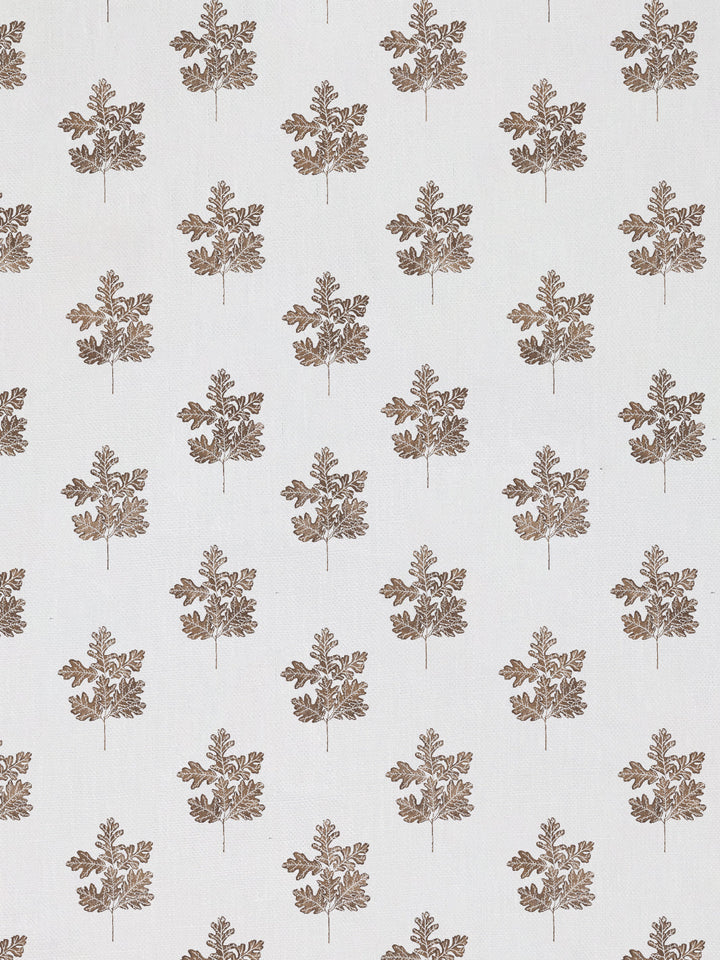 valley oak leaf linen fabric by nathan turner brown