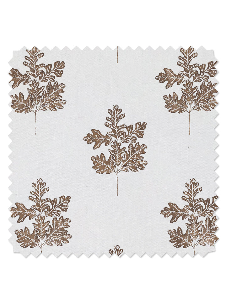 valley oak leaf linen fabric by nathan turner brown