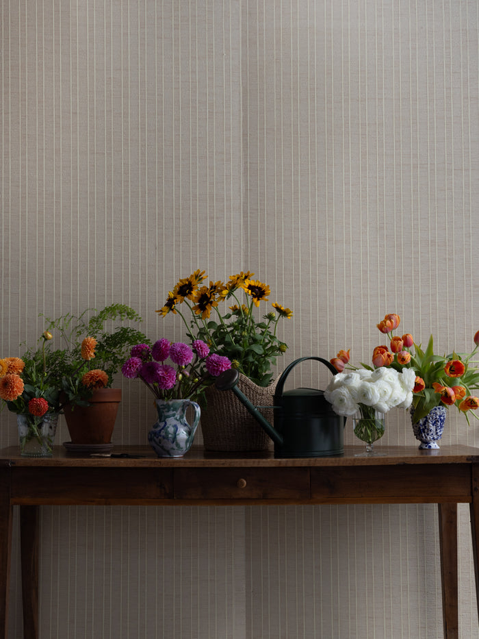 'Woven Textures' Grasscloth Wallpaper - Straw Stripe