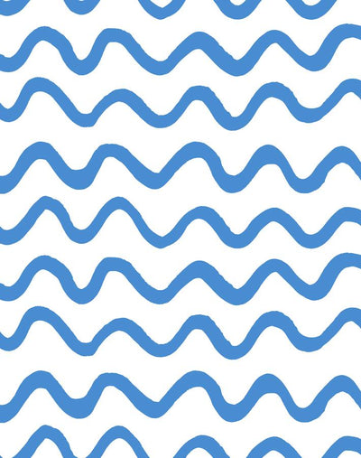'Aegean Waves' Wallpaper by Tea Collection - Cerulean